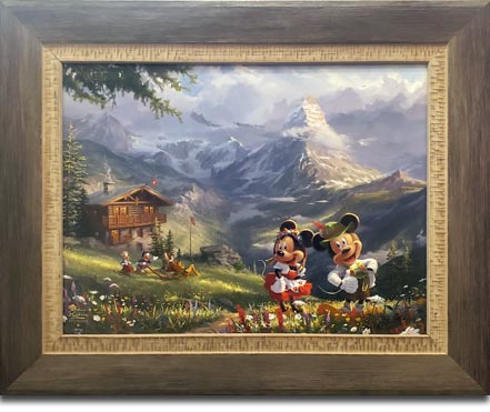 thomas kinkade mickey and minnie in the alps