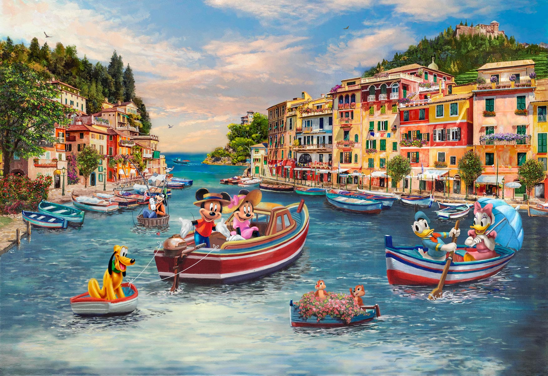 thomas kinkade mickey and minnie in italy