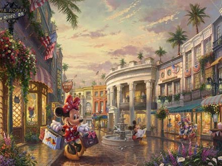 thomas kinkade minnie rocks the dots on Rodeo Drive