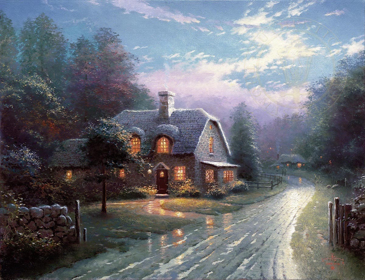 thomas kinkade moonlight lane