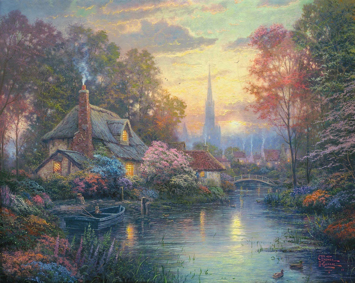 thomas kinkade nanettes cottage