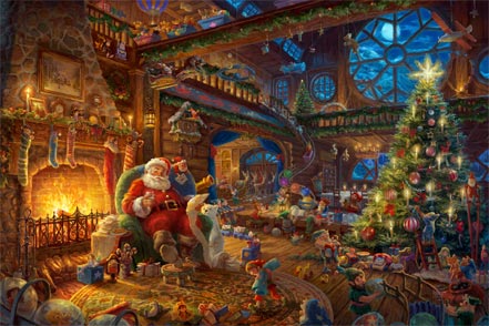 thomas kinkade santas workshop