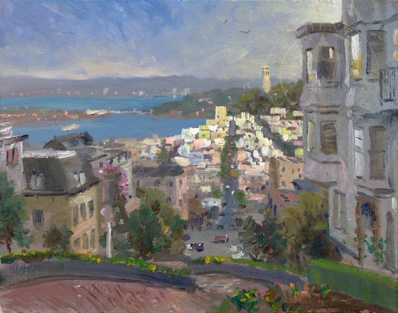 thomas kinkade san francisco lombard street study