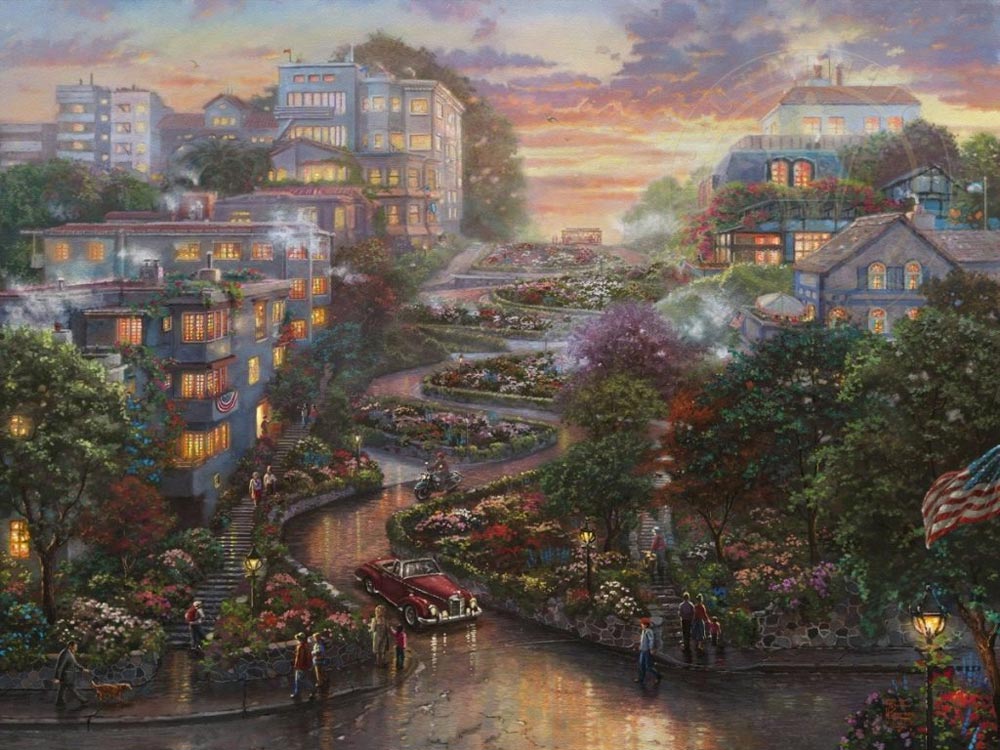 thomas kinkade san francisco lombard street ii