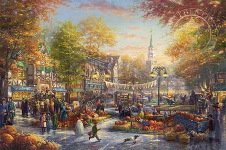 thomas kinkade the pumpkin festival