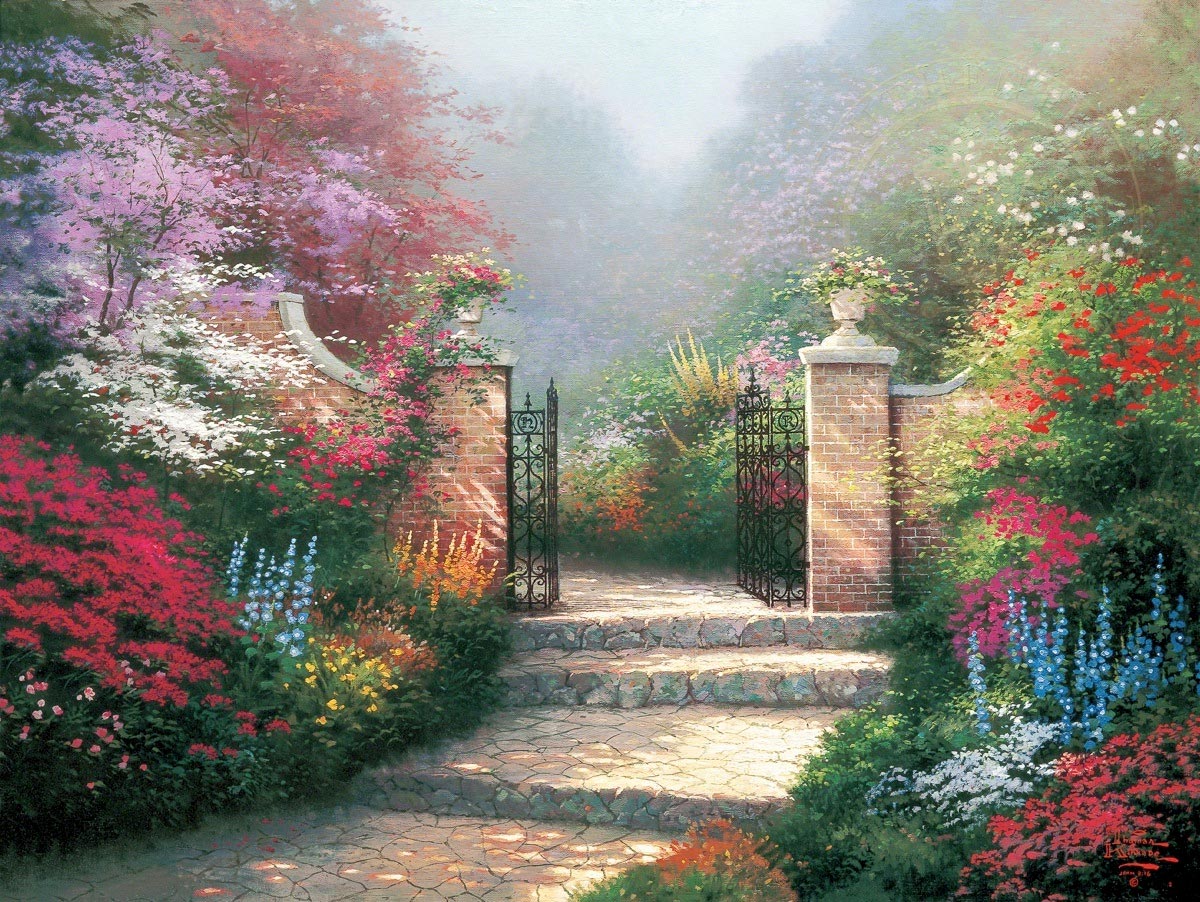 thomas kinkade the victorian garden