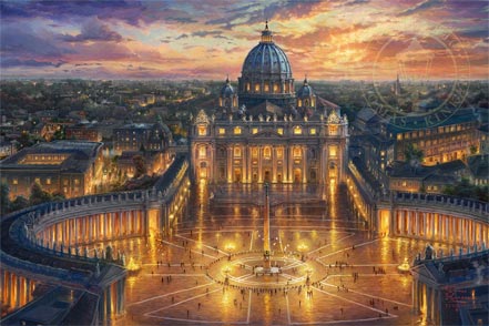 thomas kinkade vatican sunset