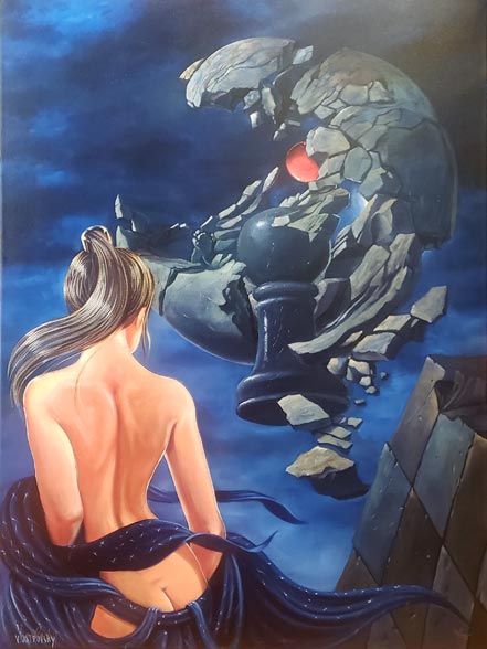 victor ostrovsky woman with blue scarf