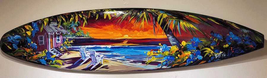 What Love Is an original painting by Steve Barton, 6' Surfboard